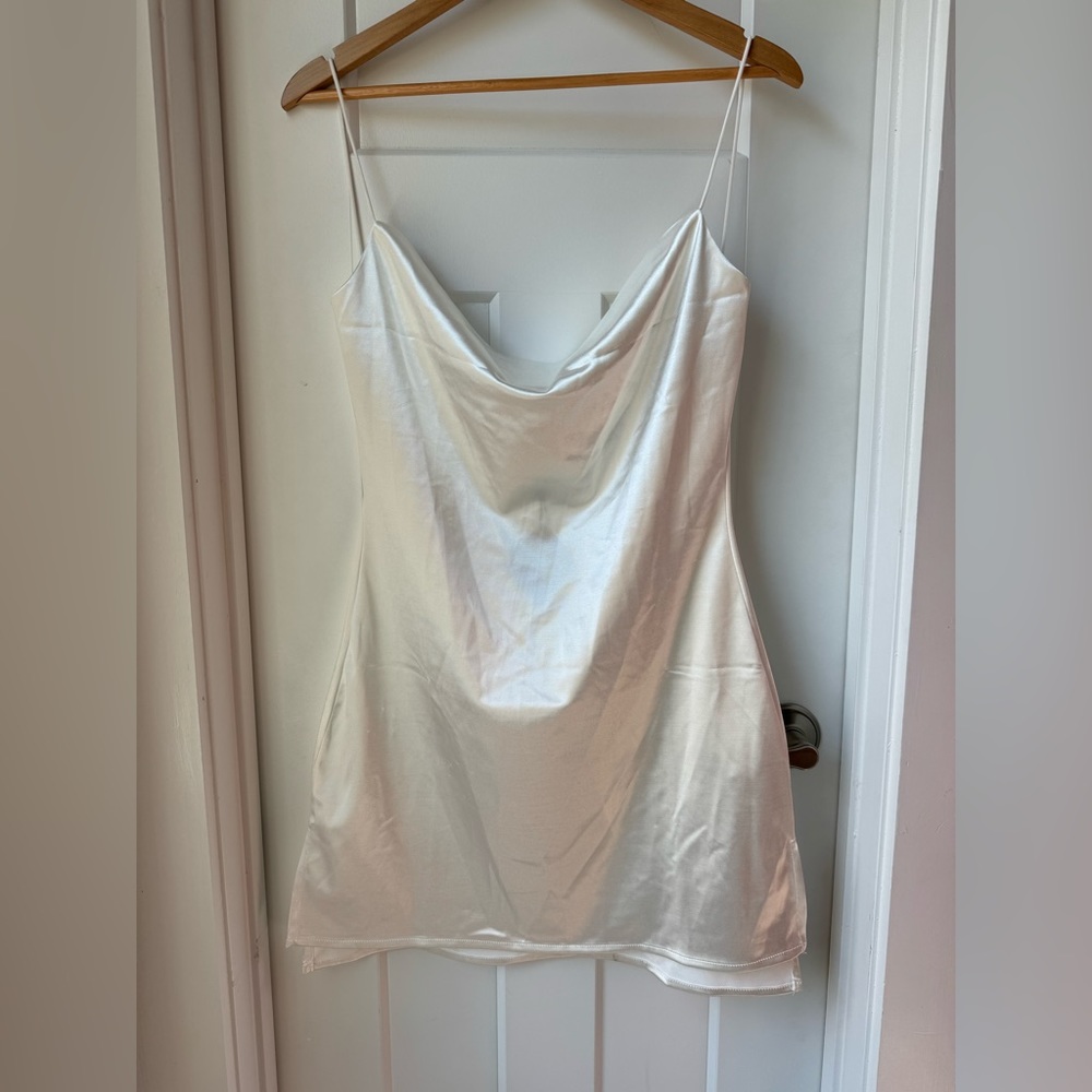 Women's Satin Sleeveless Spaghetti Strap Mini Dress